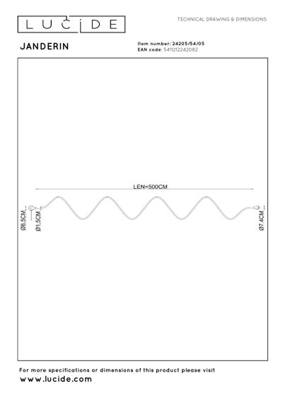 Lucide JANDERIN - Wall light - LED Dim. - CCT - 1x48W 2200K/3300K - Hand Wave Sensor - Champagne Color - Vibes